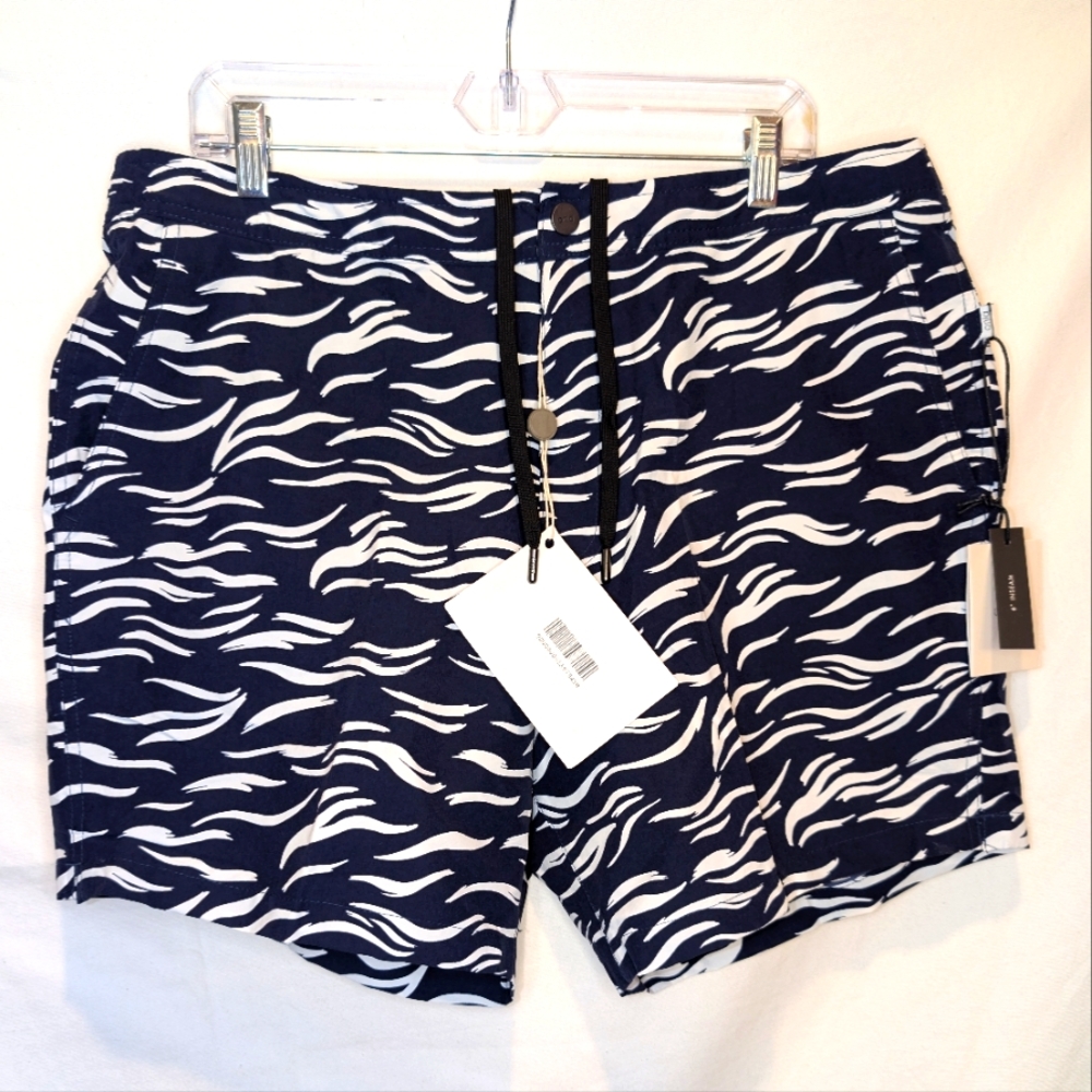 Navy and White Swim Shorts